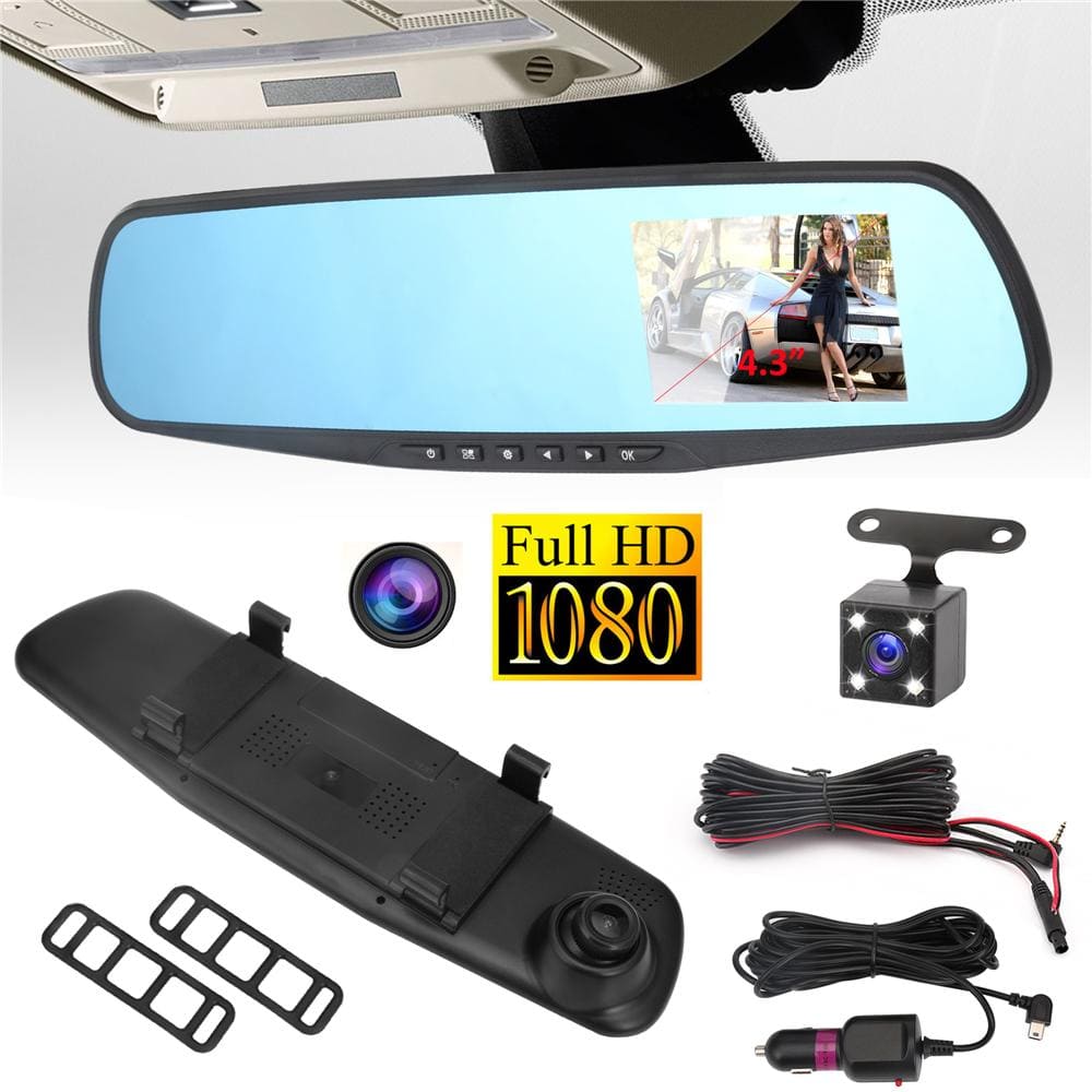 Espejo Retrovisor Doble Camara 1080P