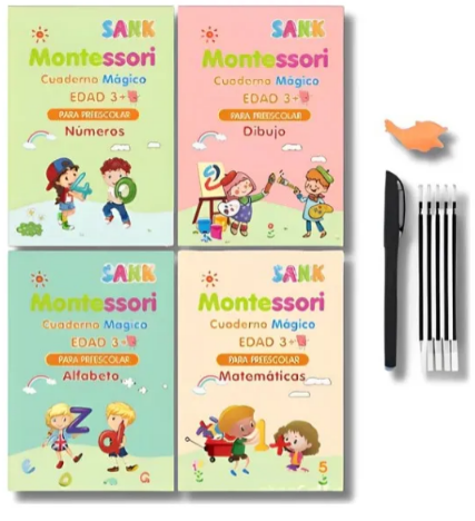 SET DE 4 DE LIBROS MAGICOS CALIGRAFIA