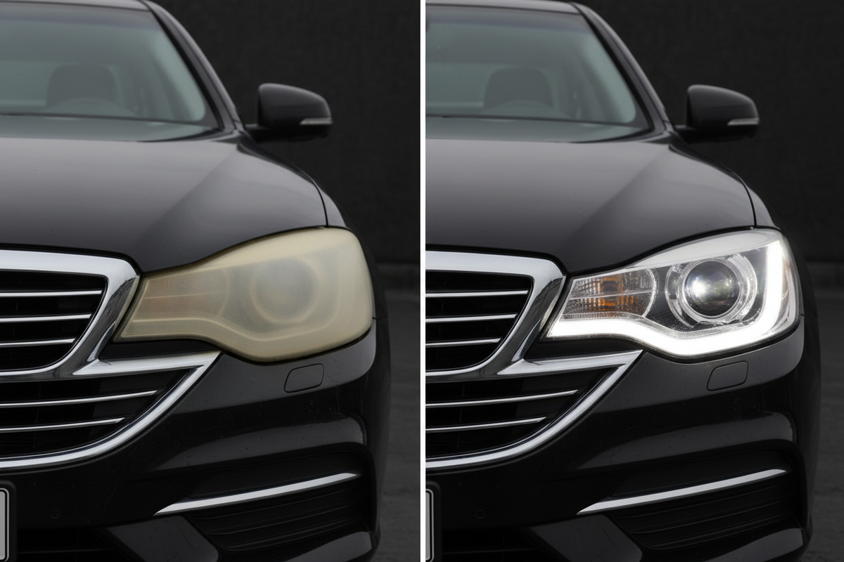 Antes y después restauración de faros